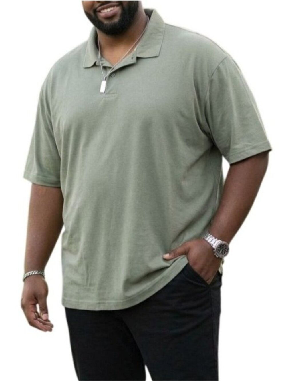 Tasso Elba Mens Size XXXL Polo Shirt Olive Casual Outfit Versatile Style